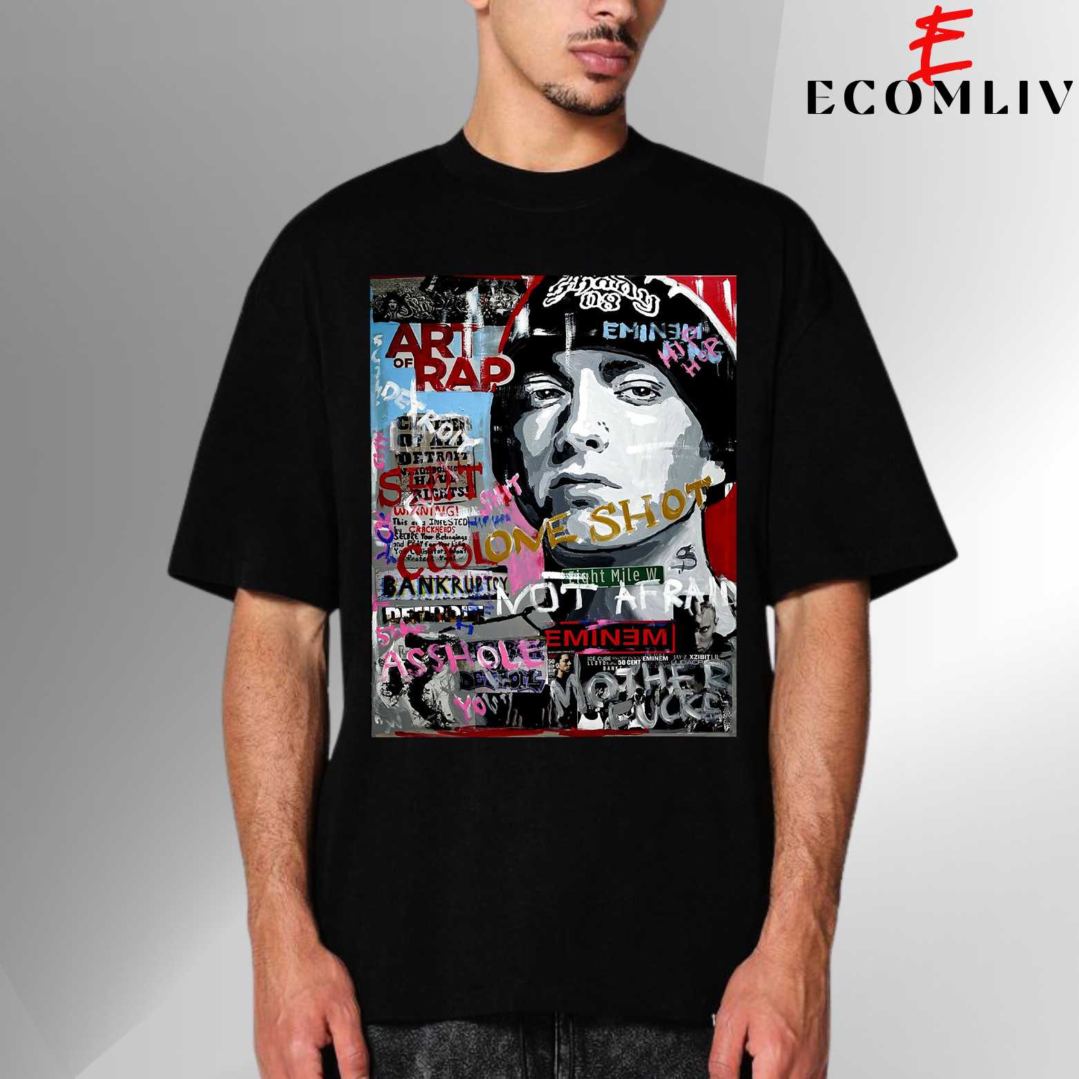 Eminem Vintage T Shirt, Unisex Hip Hop Streetwear